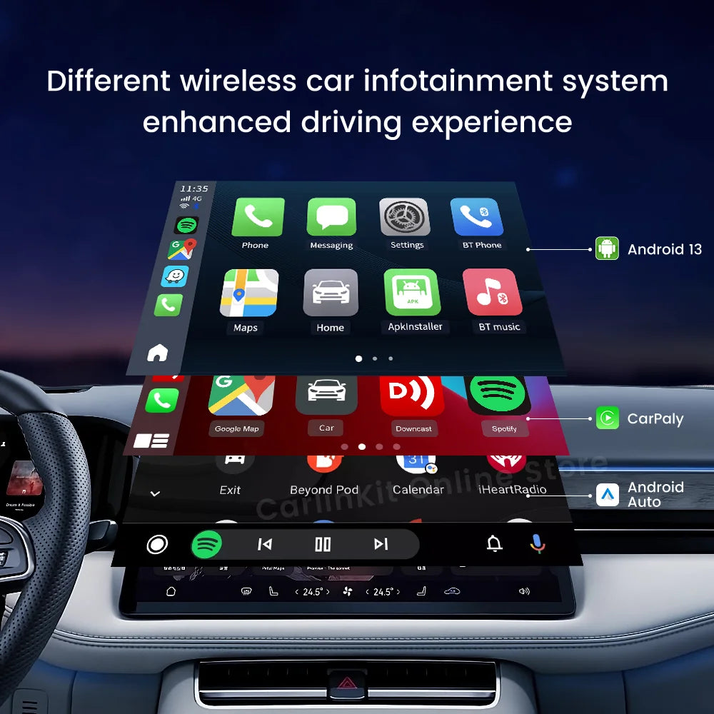 CarPlay Wireless Android Auto Wireless Adapter Support Youtube Netfilx