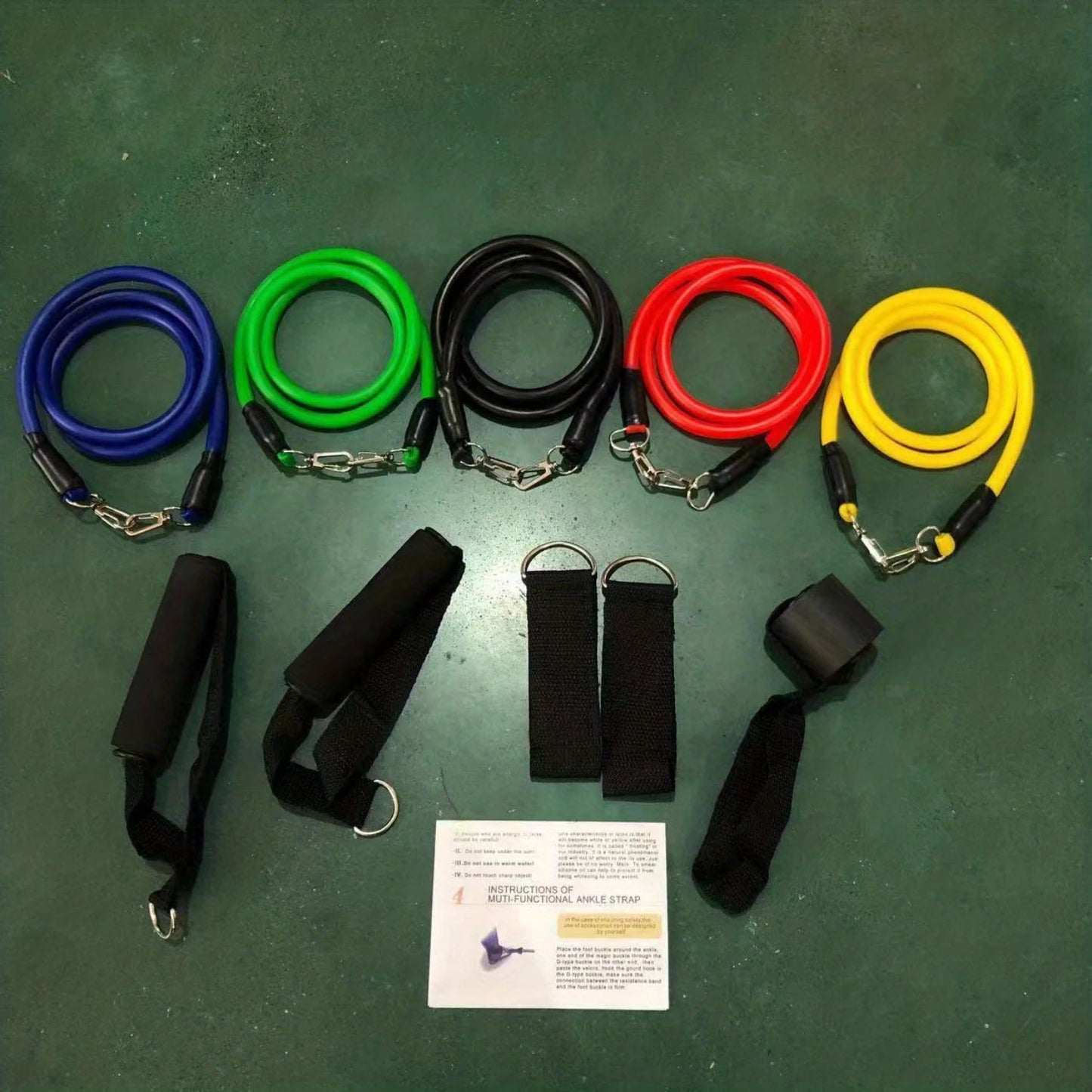 11pcs/set TPE Resistance Bands Set,  For  Gym, Fitness, Yoga