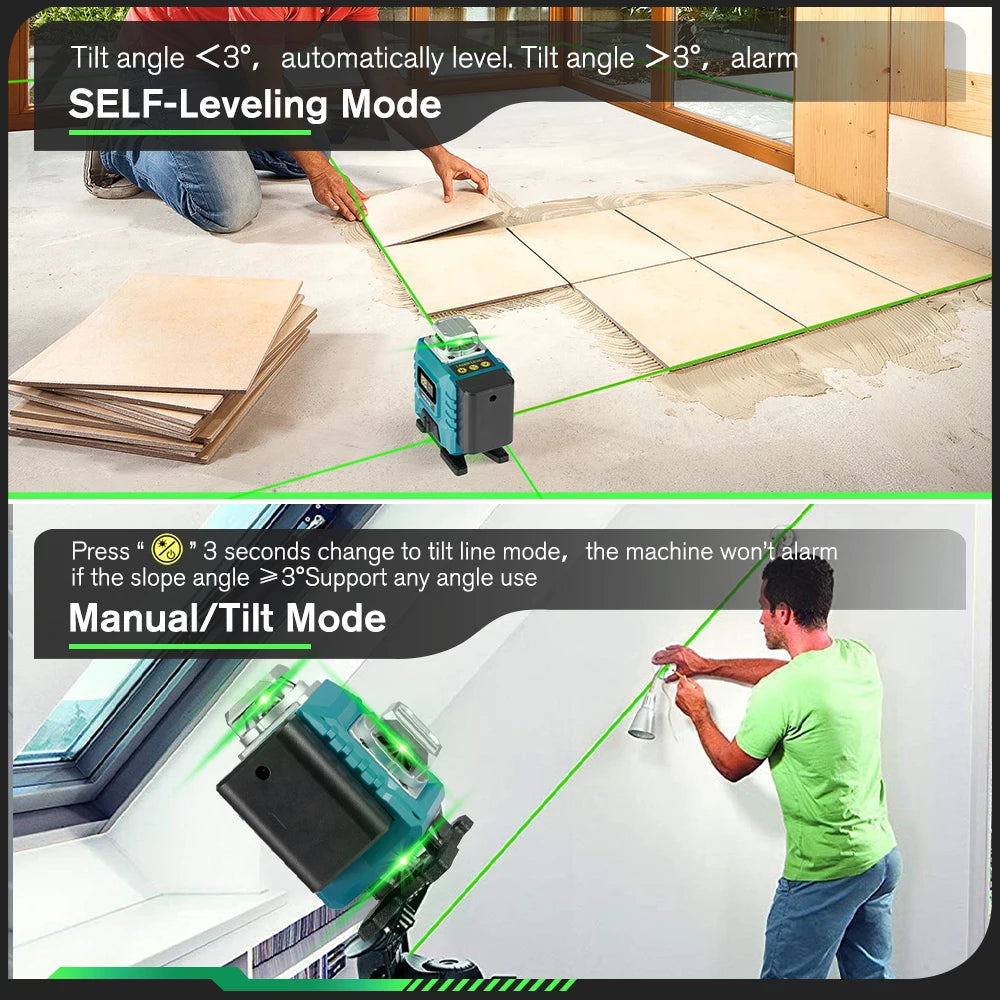 4D Green Line 360° Horizontal Vertica Laser Level