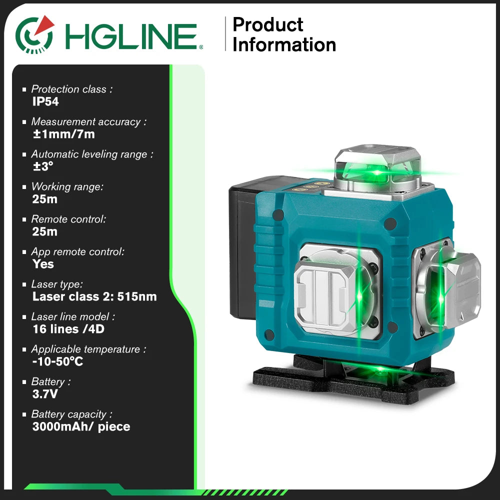 4D Green Line 360° Horizontal Vertica Laser Level