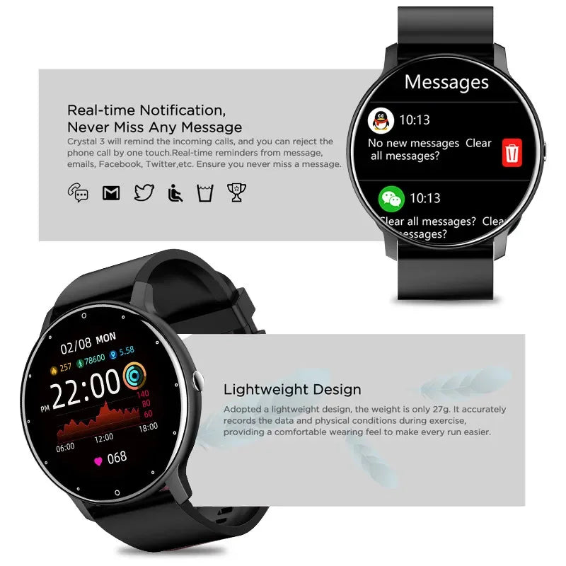 Smart Watch Bluetooth Smartwatch, Men Women Smartphone