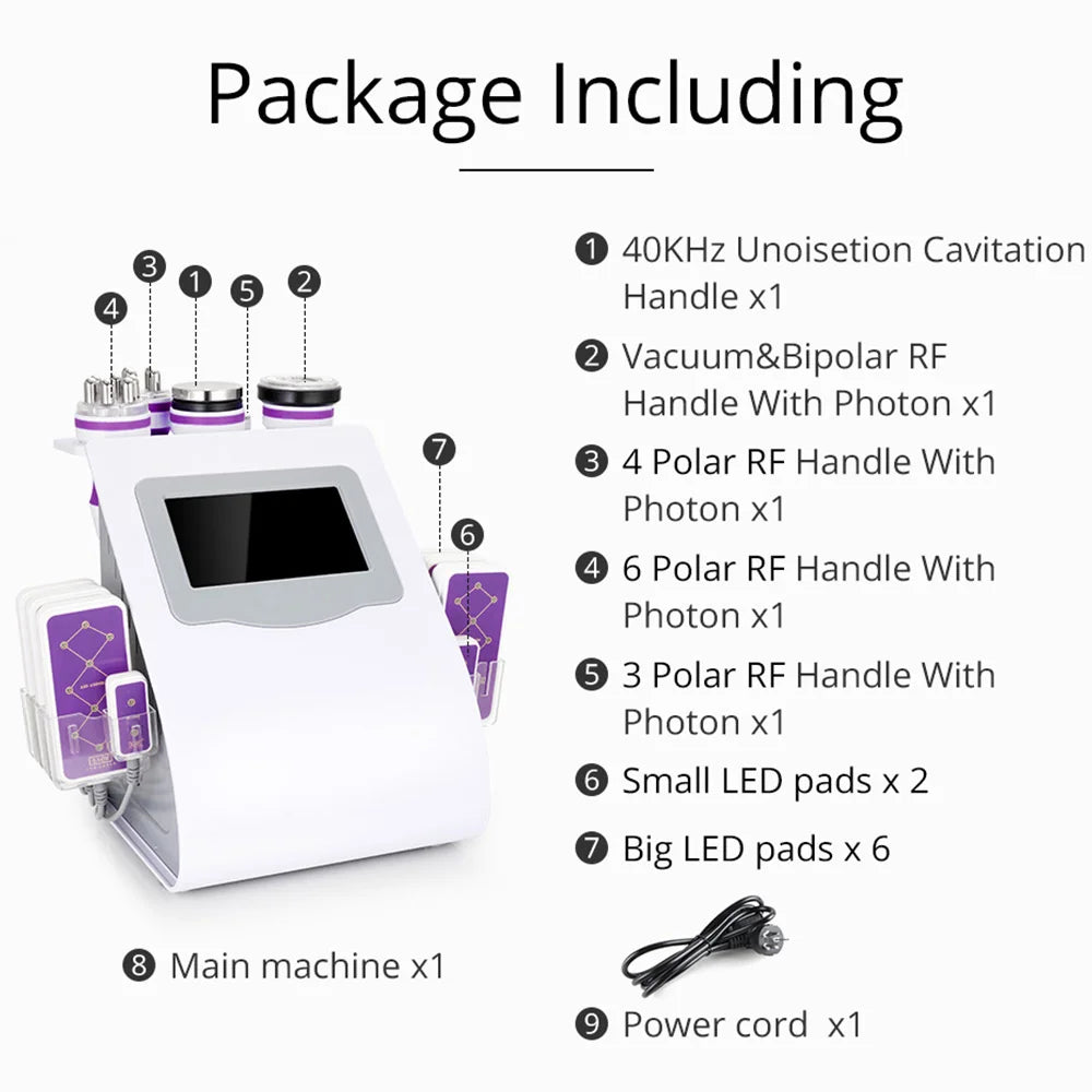 5/6/9 in 1 Cavitation Body S shape Machine Beauty Device Facial Massager