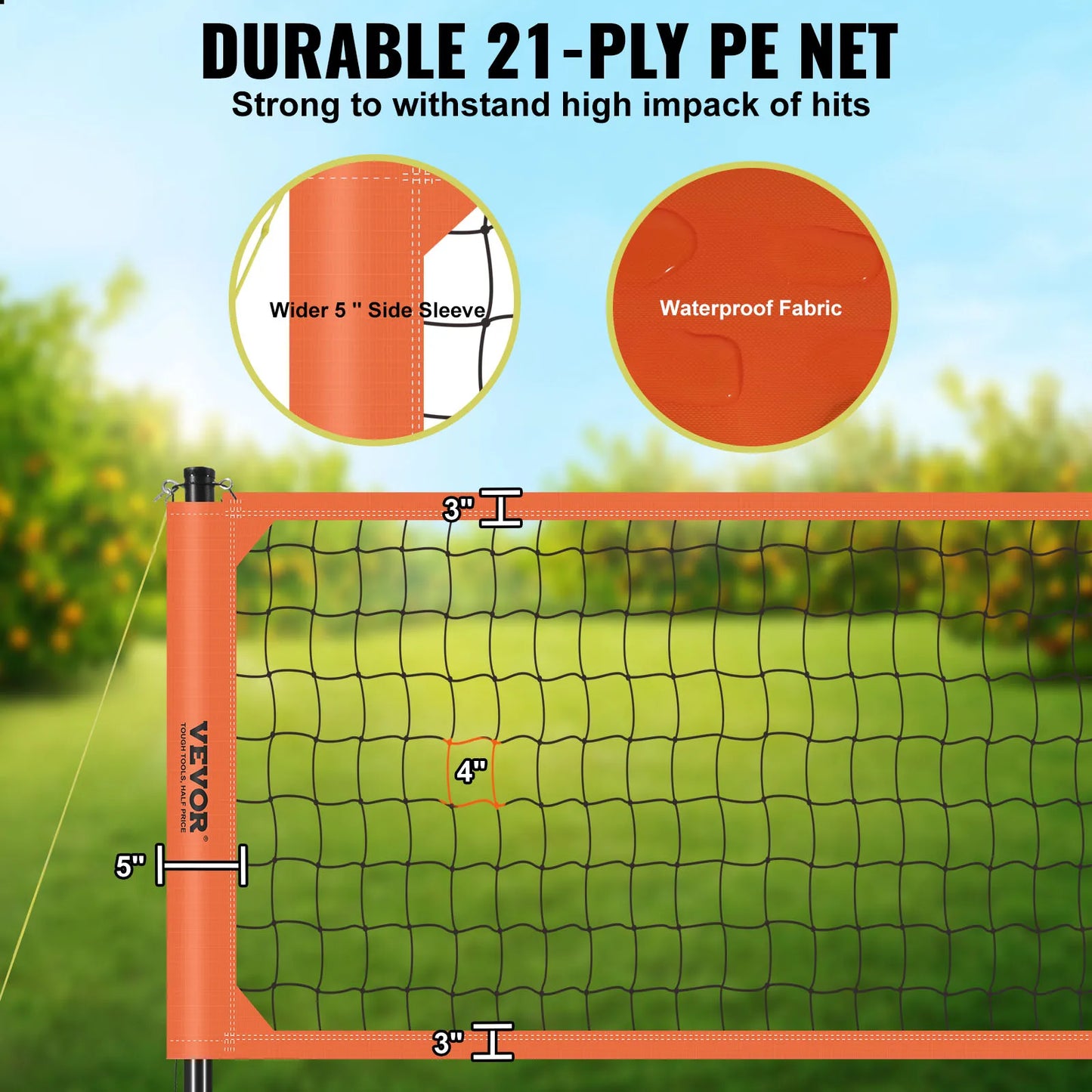 1.25-1.75inch Outdoor Portable Volleyball Net System,