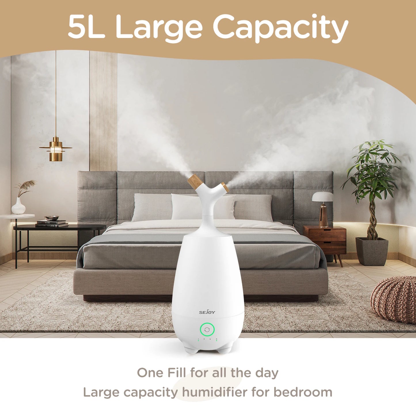 Cool Mist Super Quiet Humidifier With Essential Oil Diffuser