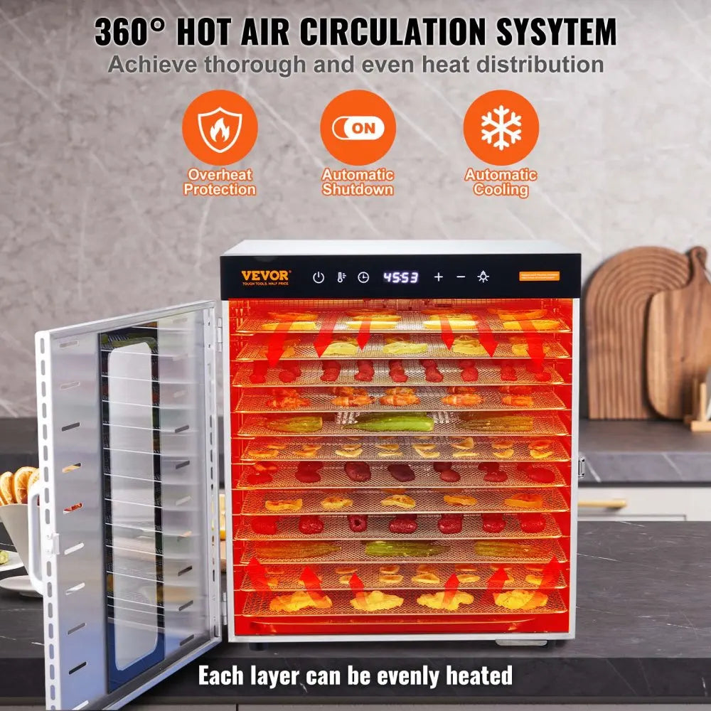 10 Trays Food Dehydrator Household Vegetables Fruit Dryer for Home