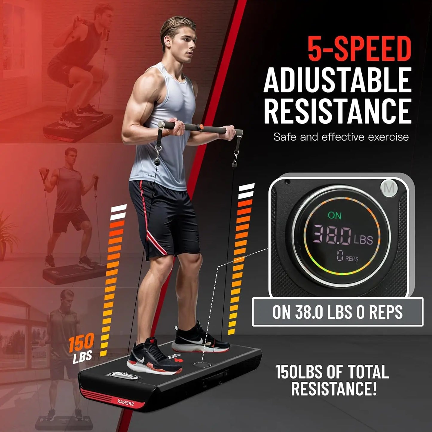 All in One Exercise Equipment, Adjustable Resistance Fitness Equipment